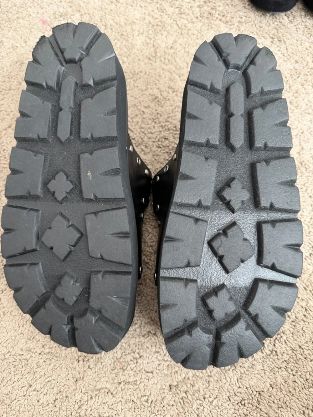 wild fable Black Studded Double-Buckle Slide Sandals - Picture 3 of 4
